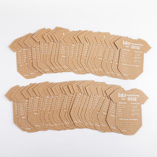 BABY SHOWER PREDICTION ADVICE CARD - ONESIE SHAPE (SET OF 50)