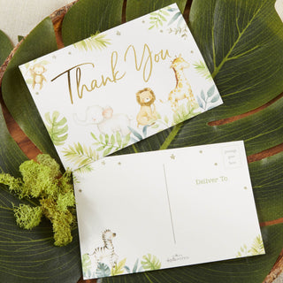 Safari Baby Shower Invitation & Thank You Card Bundle (Set of 20)