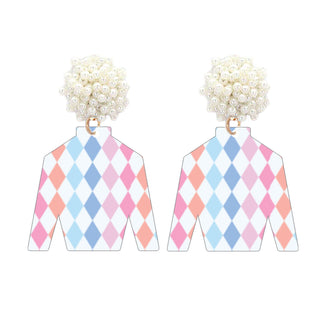 Bright Diamonds Acrylic Jockey Earrings
