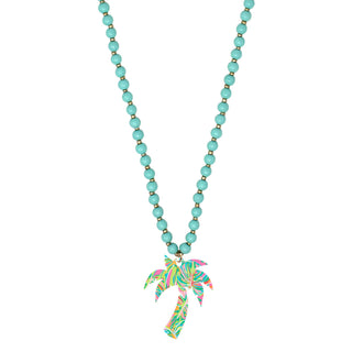 Let's Get Tropical Palm Tree Mint Jennifer Necklace