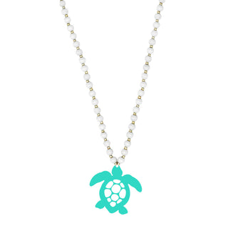 Mint Turtle White Jennifer Necklace