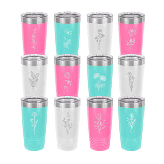 Birth Month Flower 20oz Insulated Tumbler