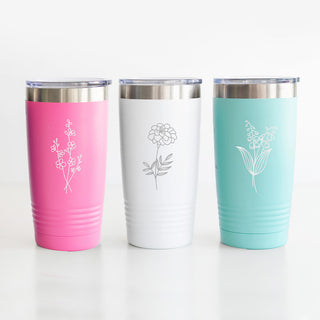 Birth Month Flower 20oz Insulated Tumbler
