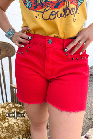 RED- Shenandoah Stud Shorts