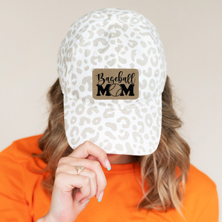 Baseball Mom Natural Leopard Cap