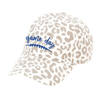 Royal Blue Game Day Natural Leopard Cap