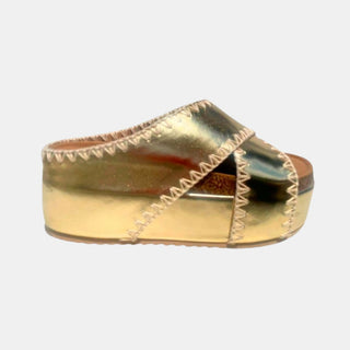 Nina 4 Embroidered Crisscross Flatform – Artisan Slide Sandal in 4 Colors