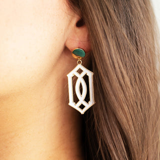 White Trellis Earrings