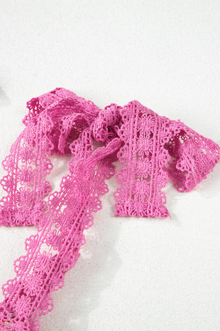 Rose Floral Lace Tied Strap Empire Waist Maxi Dress