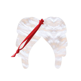 Pearl Acrylic Angel Wings Ornament