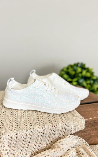Mayo Glitter Sneakers in White