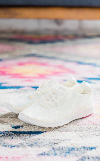 Mayo Glitter Sneakers in White