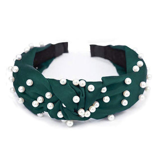 Green Paige Satin Headband