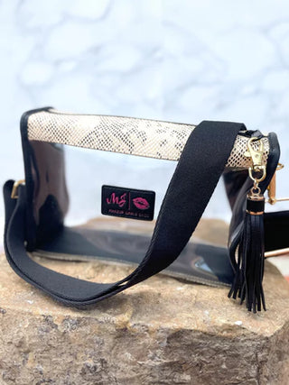 Makeup Junkie Bags - Fan Girl White Snake In The Clear  Pre-Order