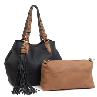 Aliza Large Tassel Monogrammable 2 in 1 Satchel