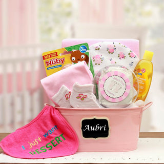 Baby Basics Gift Pail Pink, Gift Baskets Drop Shipping - A Blissfully Beautiful Boutique