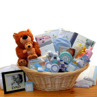 Deluxe Welcome Home Precious Baby Basket-Blue, Gift Baskets Drop Shipping - A Blissfully Beautiful Boutique