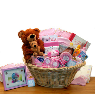 Deluxe Welcome Home Precious Baby Basket-Pink, Gift Baskets Drop Shipping - A Blissfully Beautiful Boutique