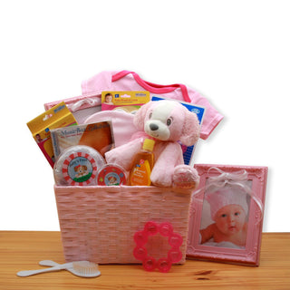 Puppy Love New Baby Gift Basket - Pink, Gift Baskets Drop Shipping - A Blissfully Beautiful Boutique