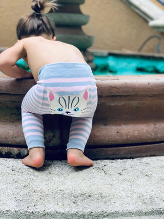 Boogie Tights - Pink Gray Cat