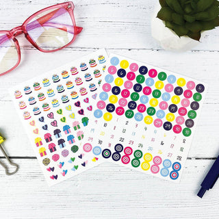2023 Mini Monthly Desktop Calendar Set with 208 Stickers for Dates, Birthdays, Anniversaries, & More
