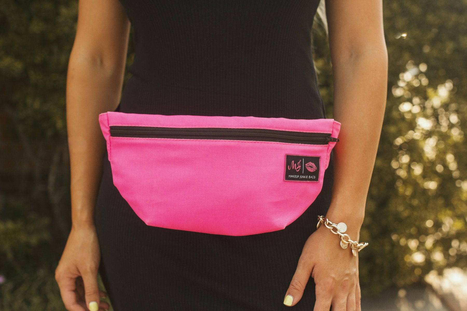 Clear neon pink bum on sale bag