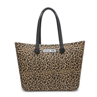 V2023P Carrie Versa Printed Tote w/ Interchangeable Straps - Cheetah-Taupe