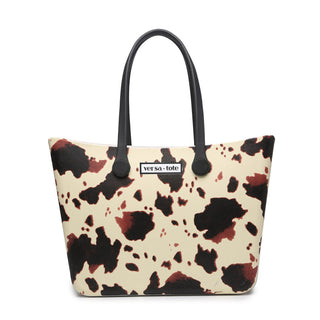 V2023P Carrie Versa Printed Tote w/ Interchangeable Straps - Cow