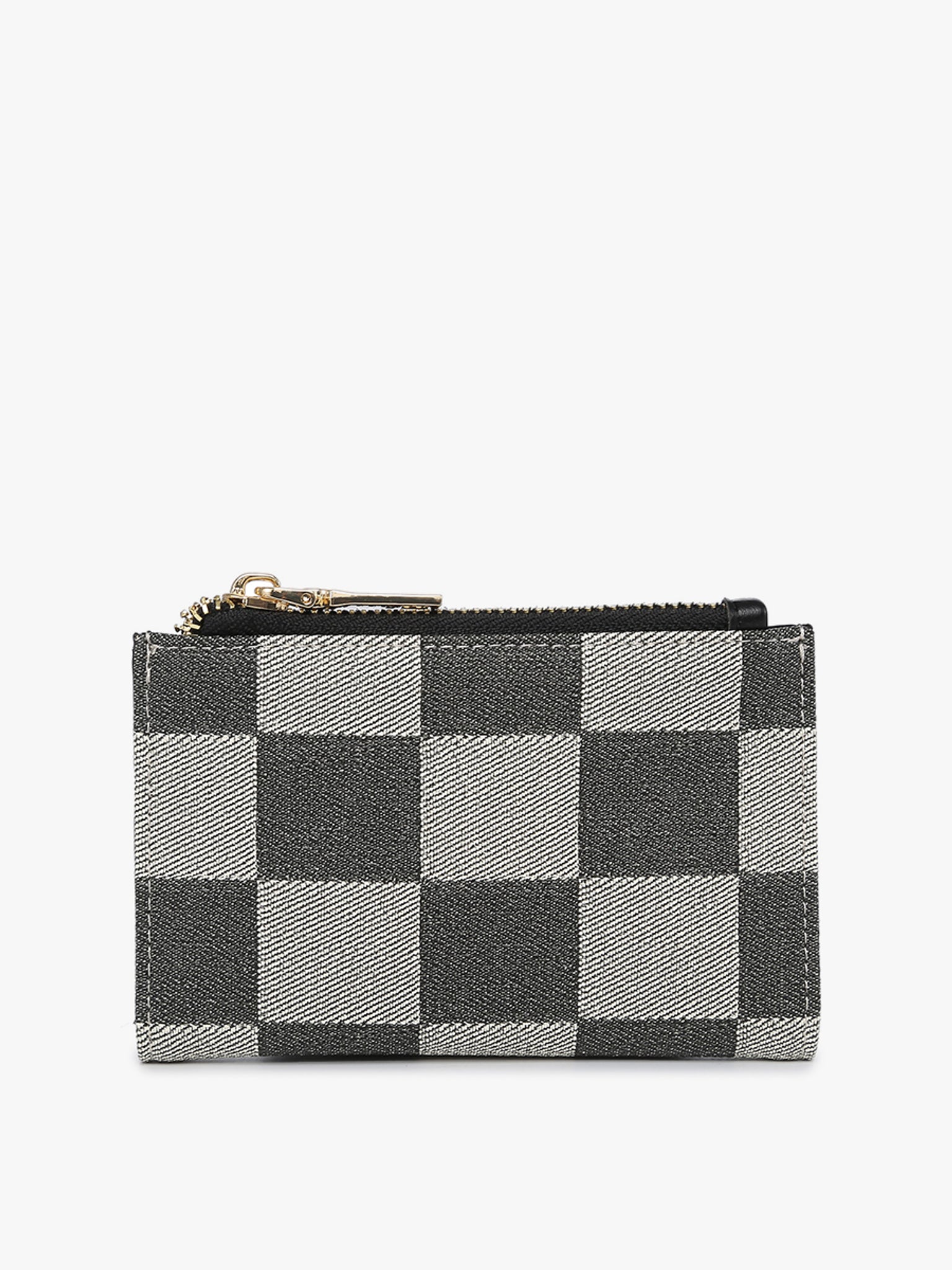 Black and White Checkered Phone Purse Wristlet, Zipper Pouch