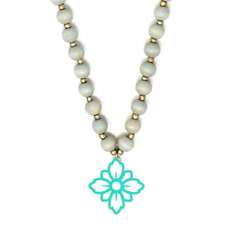 Mint Flower Sage Grey Jennifer Necklace