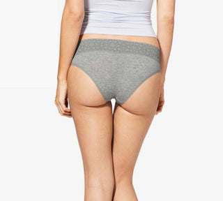 Tommy John -  Women's Cool Cotton Cheeky Lace Waist- Heather Grey