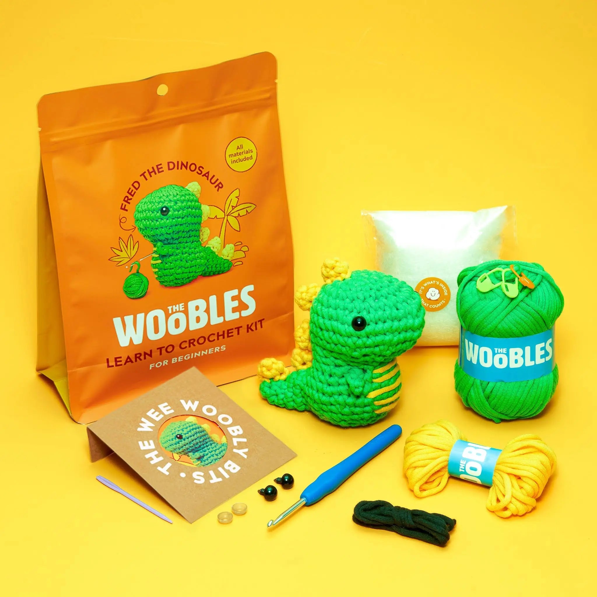 The Woobles - Fred the Dinosaur Beginner Crochet Kit – A