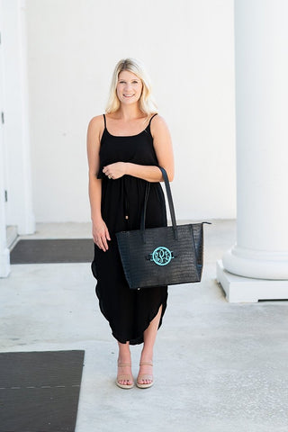 Black Crocodile Abbey Purse