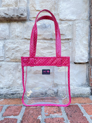 Makeup Junkie In The Clear Stadium Tote - Pink Diamond
