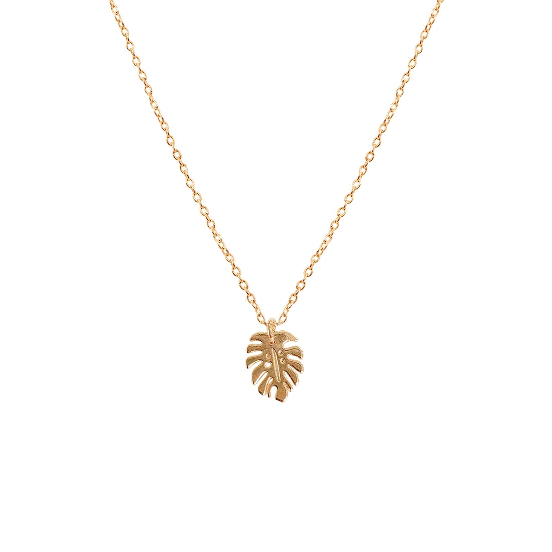 Gold palm leaf on sale necklace