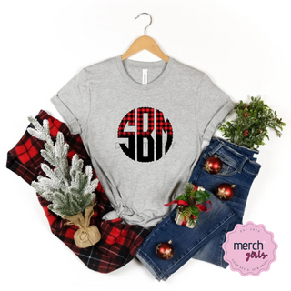 Buffalo Plaid Monogram Graphic Tee, Merch Girls - A Blissfully Beautiful Boutique