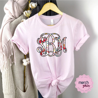 School Brushstrokes Monogram Graphic Tee, Merch Girls - A Blissfully Beautiful Boutique