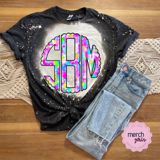 Bright Brush Strokes Monogram Graphic Tee, Merch Girls - A Blissfully Beautiful Boutique