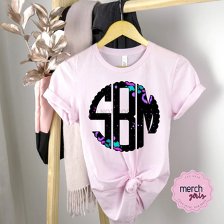 Galaxy Leopard Monogram Graphic Tee, Merch Girls - A Blissfully Beautiful Boutique