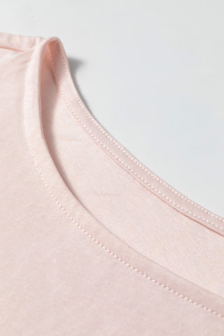 Gossamer Pink Long Sleeve Ruffle Cuff Casual Elegant Top