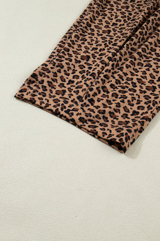 Brown Plus Size Leopard Loose Top Pleated Pants Set, Dear-Lover Dropshipping - A Blissfully Beautiful Boutique