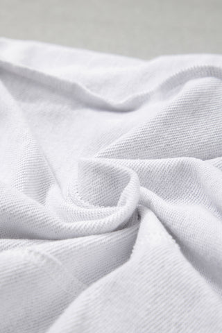 Light Grey GOD IS GOOD Patchwork Applique Relaxed 3/4 Sleeve Tunic Top