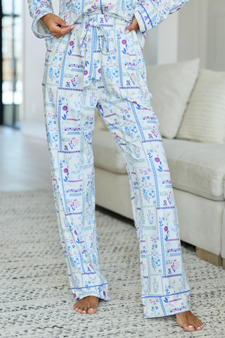 Cozy Crush Pajama Pants - Botanical Bliss, Pink Lily - A Blissfully Beautiful Boutique