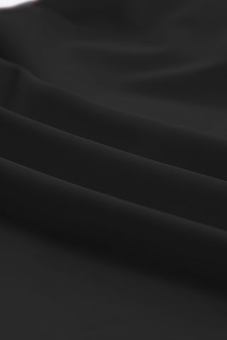 Black Solid Square Neck Sleeveless Tankini Swimsuit