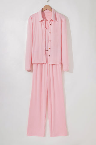 Light Pink 3-Piece Cozy Knit Lounge Set