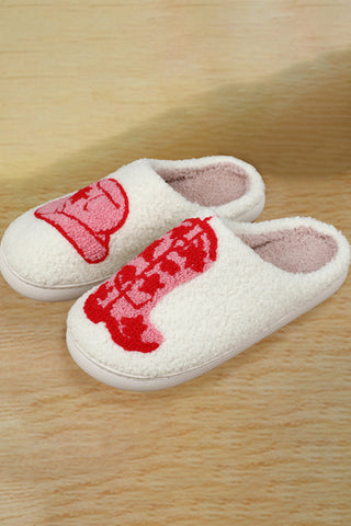 Rush Western Graphic Embroidered Sherpa Home Slippers