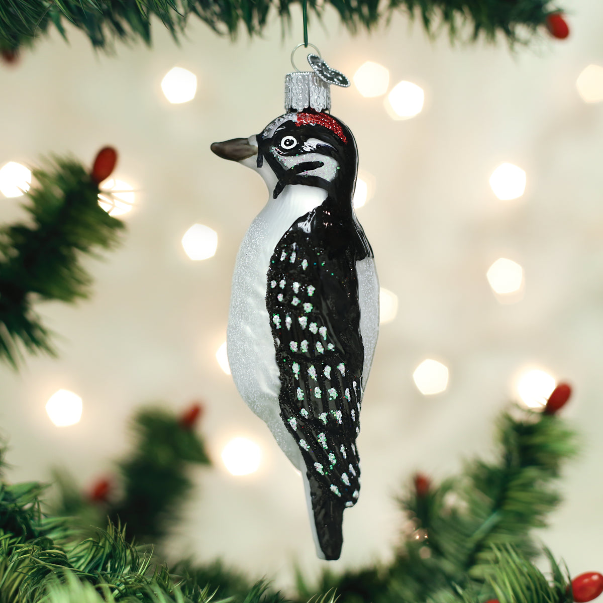 Old World Christmas Hairy Woodpecker Ornament - Thumbnail 5