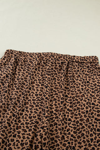 Brown Plus Size Leopard Loose Top Pleated Pants Set, Dear-Lover Dropshipping - A Blissfully Beautiful Boutique
