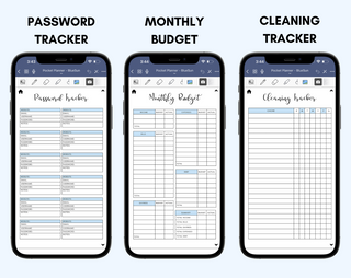 Digital Phone Planner Blue, Jessica Autumn - A Blissfully Beautiful Boutique