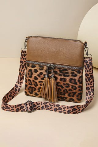 Coffee Leopard Contrast PU Leather Single Shoulder Mini Bag, Dear-Lover Dropshipping - A Blissfully Beautiful Boutique